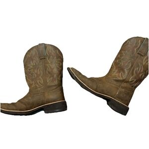 Ariat Delilah Women's 7.5b Cowboy Boot Leather Western Brown Square Toe 10018676